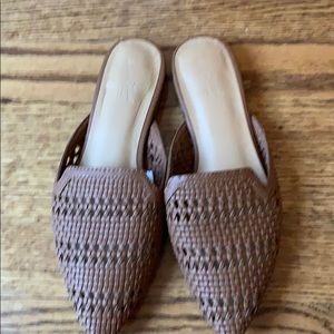 Brown Woven Mules